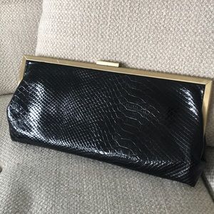 Large Textured Black Clutch